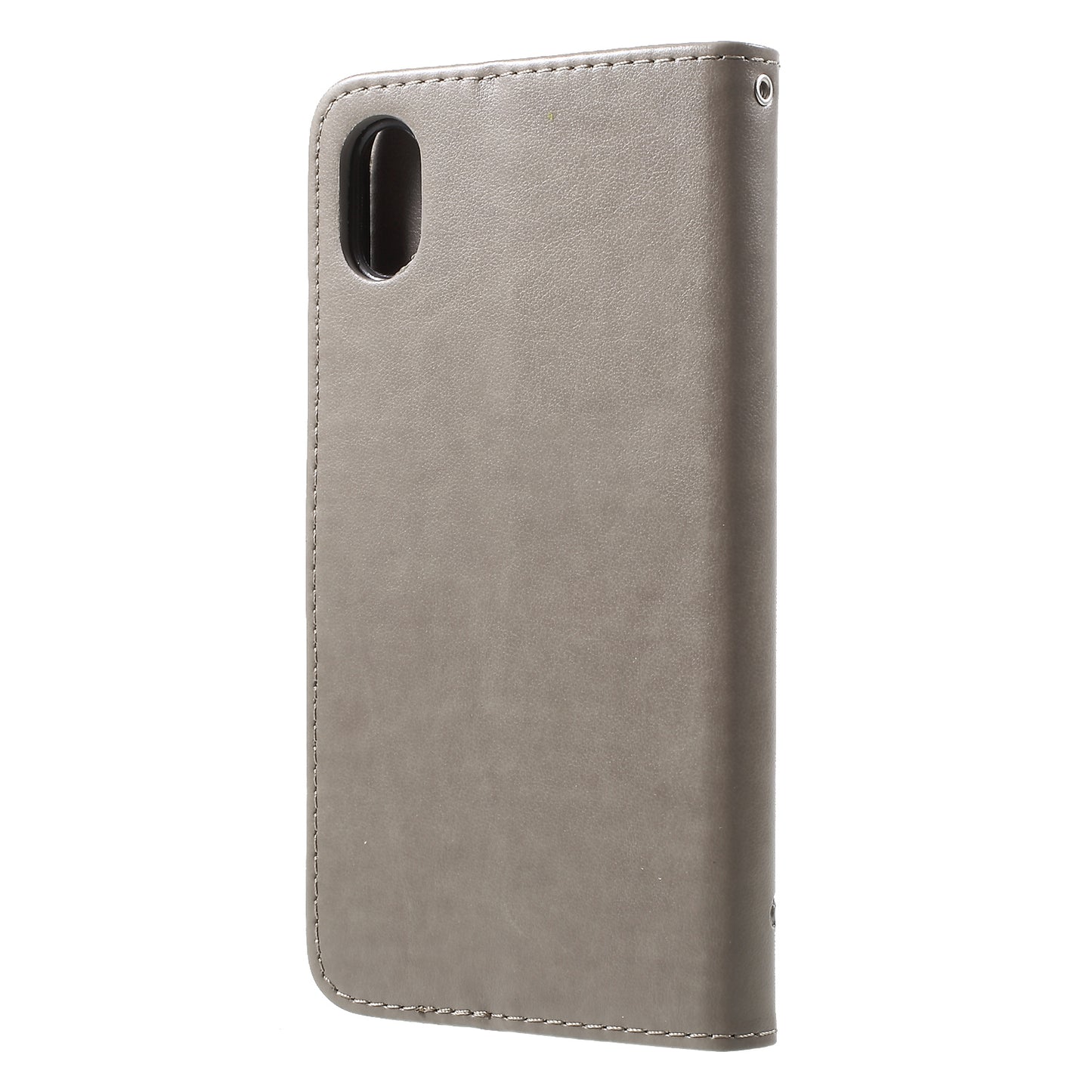 For iPhone XR 6.1 inch Imprint Butterfly Flower Wallet Stand Leather Phone Shell