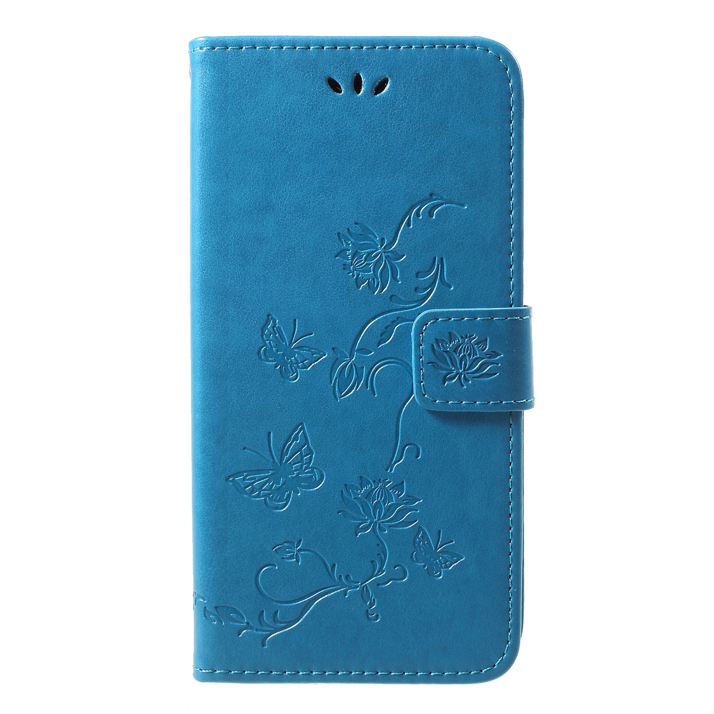For iPhone XR 6.1 inch Imprint Butterfly Flower Wallet Stand Leather Phone Shell