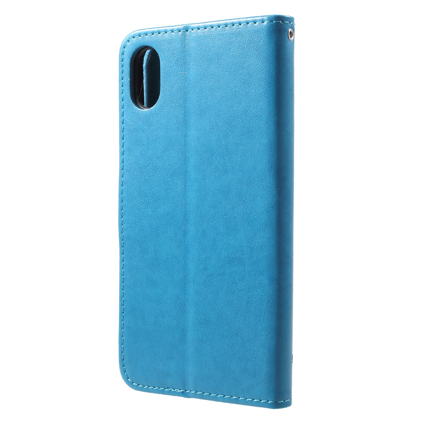 For iPhone XR 6.1 inch Imprint Butterfly Flower Wallet Stand Leather Phone Shell