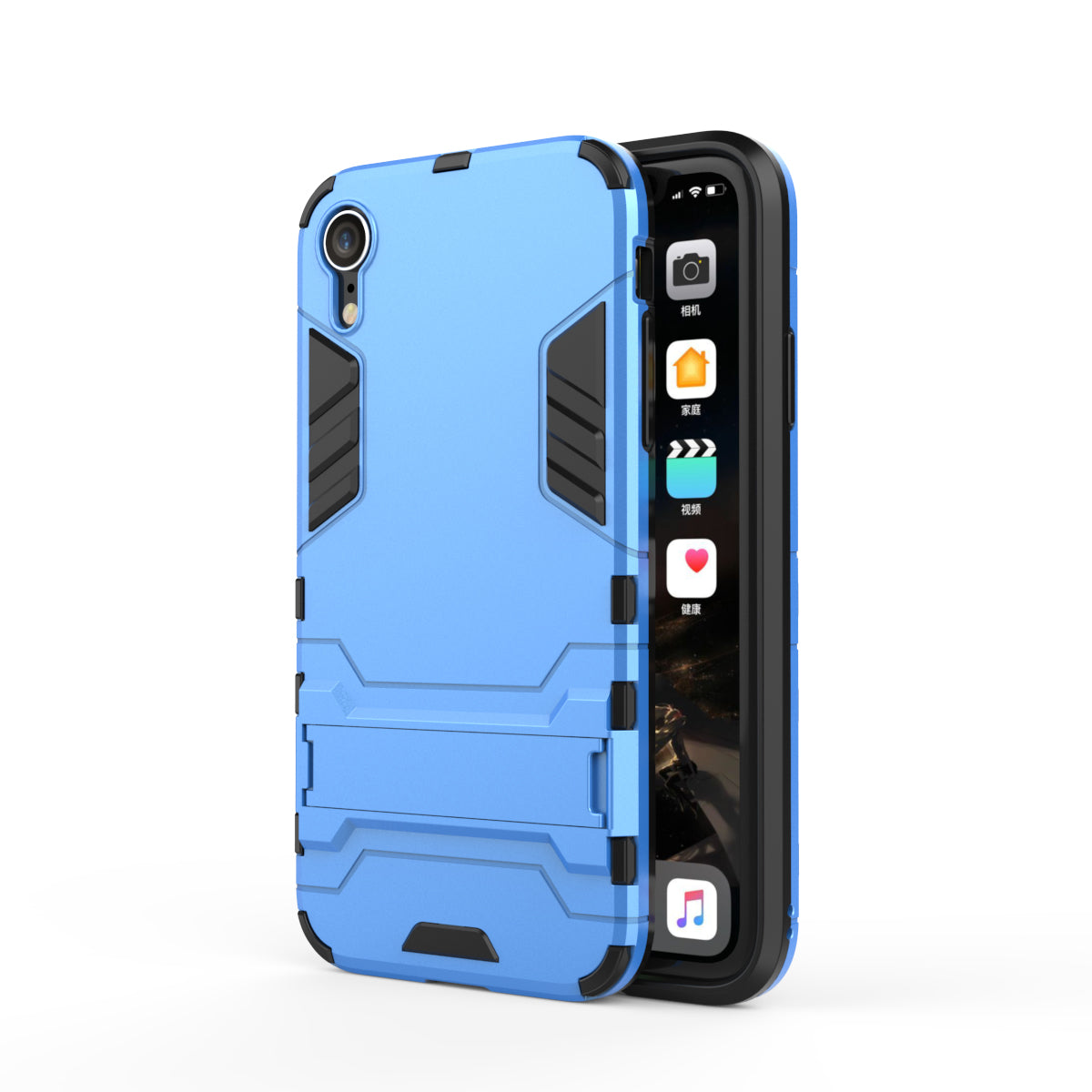 Cool Guard Plastic TPU Hybrid Phone Case with Kickstand for iPhone XR 6.1 inch