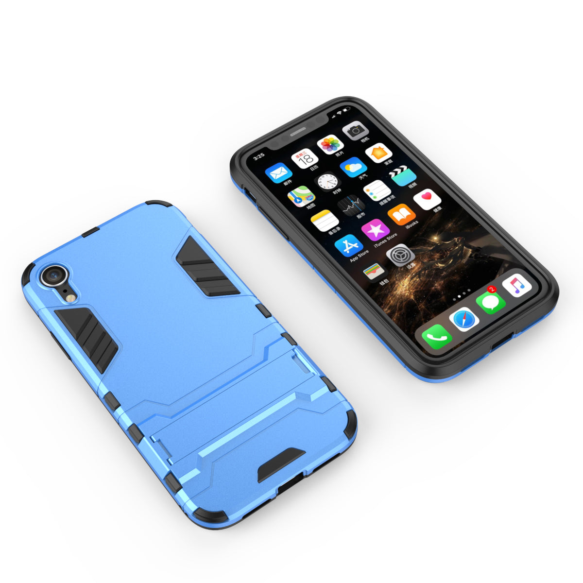 Cool Guard Plastic TPU Hybrid Phone Case with Kickstand for iPhone XR 6.1 inch