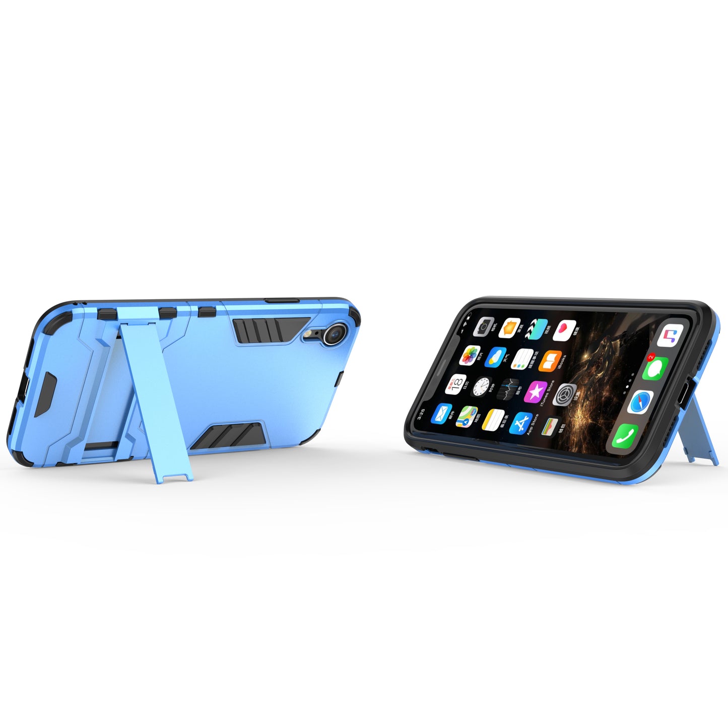 Cool Guard Plastic TPU Hybrid Phone Case with Kickstand for iPhone XR 6.1 inch