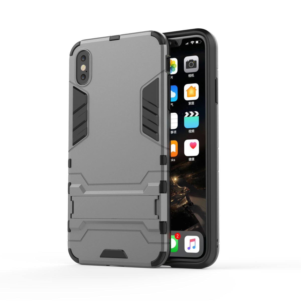 Plastic + TPU Hybrid Case with Kickstand for iPhone XS Max 6.5 inch