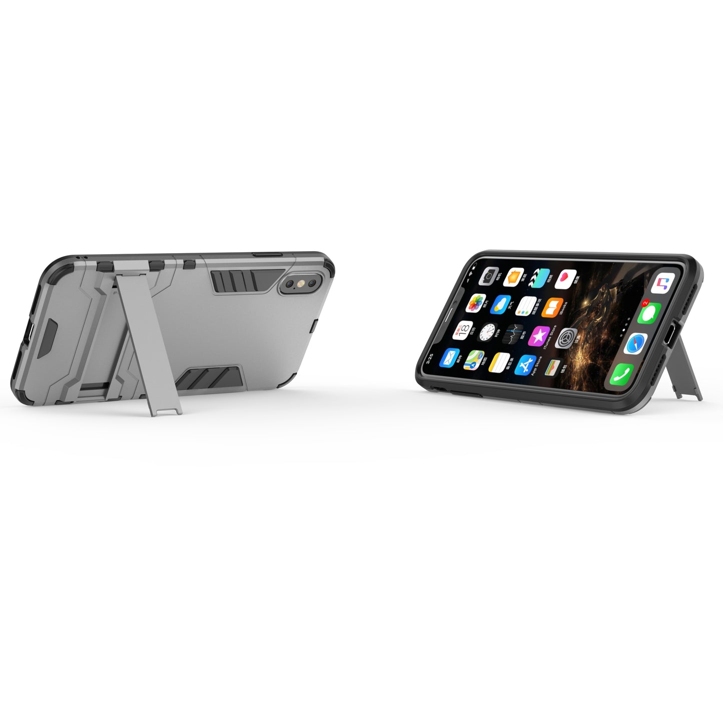 Plastic + TPU Hybrid Case with Kickstand for iPhone XS Max 6.5 inch