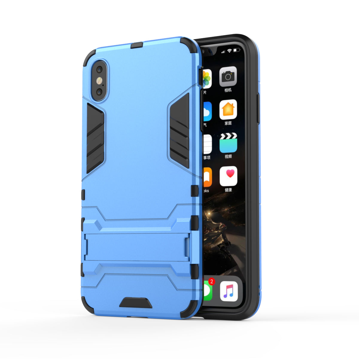 Plastic + TPU Hybrid Case with Kickstand for iPhone XS Max 6.5 inch