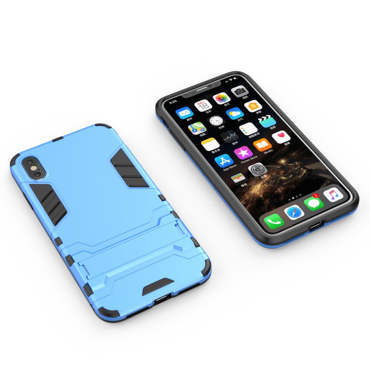 Plastic + TPU Hybrid Case with Kickstand for iPhone XS Max 6.5 inch