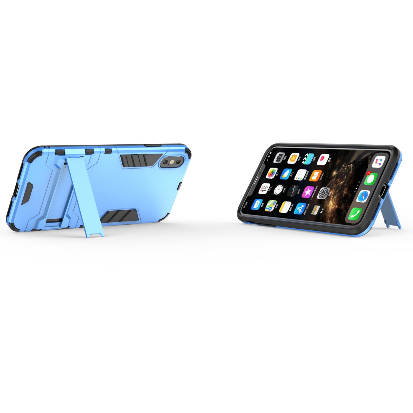 Plastic + TPU Hybrid Case with Kickstand for iPhone XS Max 6.5 inch