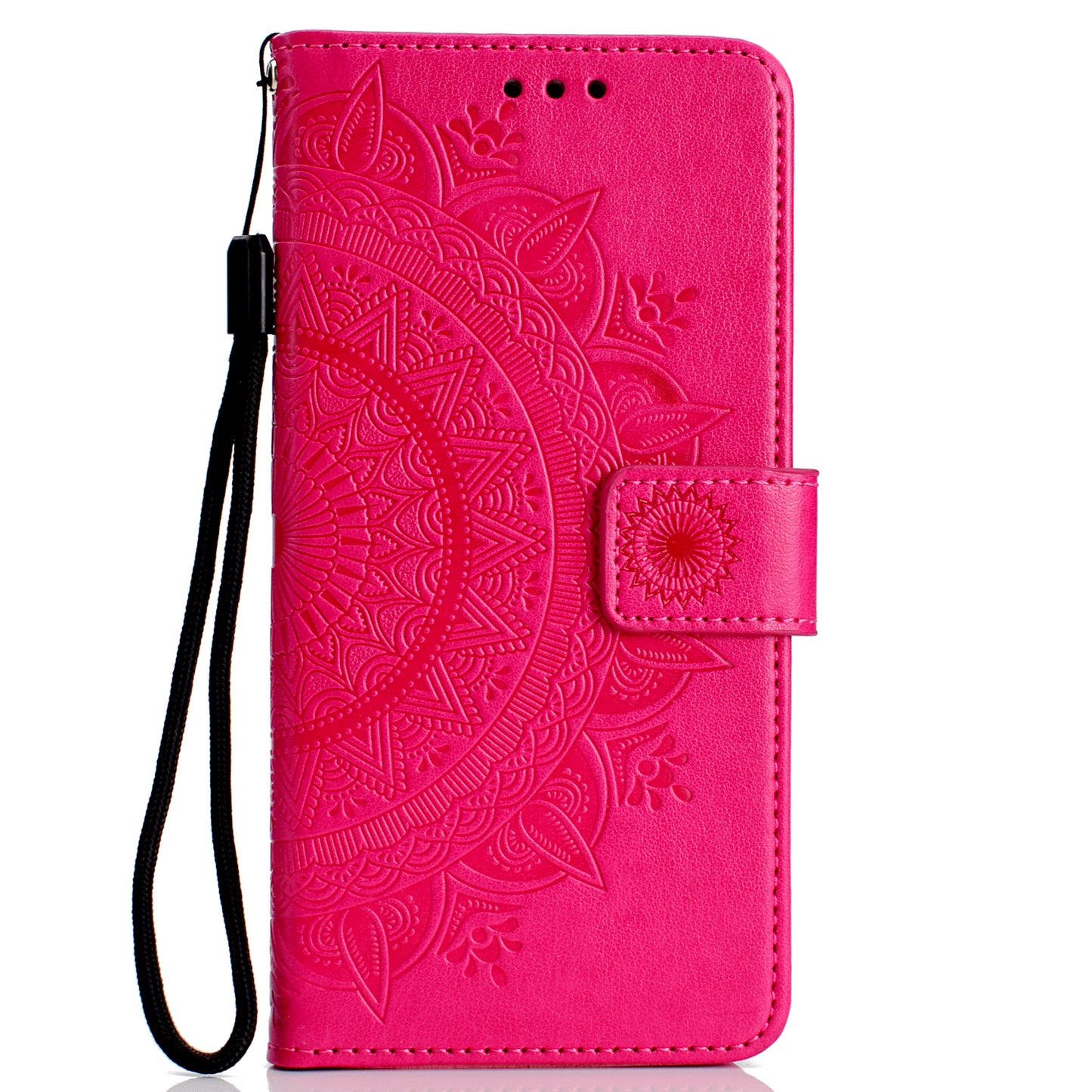 Imprinted Mandala Pattern Wallet Leather Case for iPhone XS Max 6.5 inch