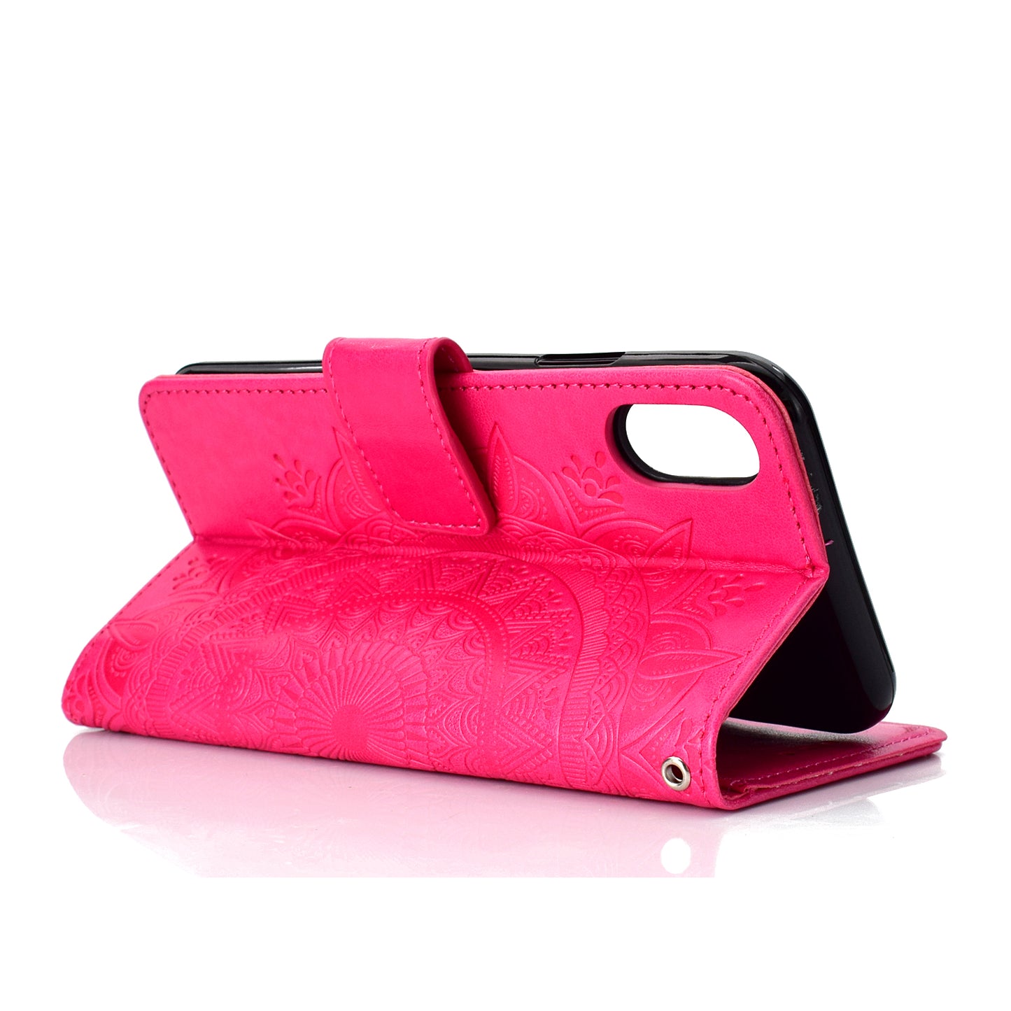 Imprinted Mandala Pattern Wallet Leather Case for iPhone XS Max 6.5 inch