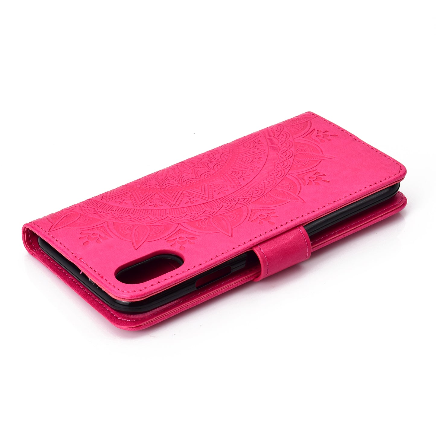 Imprinted Mandala Pattern Wallet Leather Case for iPhone XS Max 6.5 inch