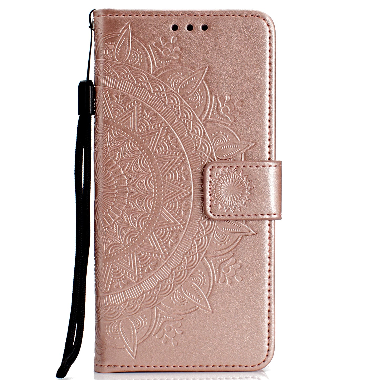 Imprinted Mandala Pattern Wallet Leather Case for iPhone XS Max 6.5 inch