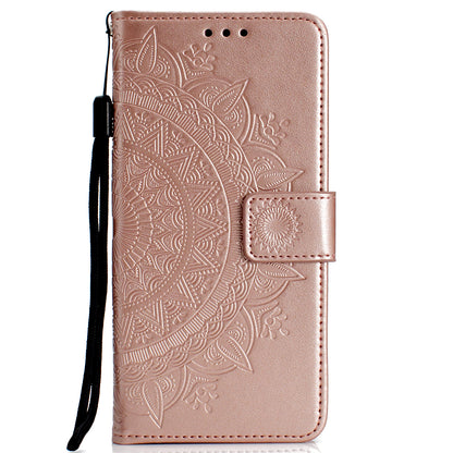 Imprinted Mandala Pattern Wallet Leather Case for iPhone XS Max 6.5 inch