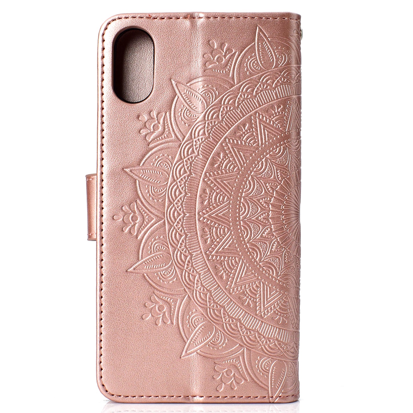 Imprinted Mandala Pattern Wallet Leather Case for iPhone XS Max 6.5 inch