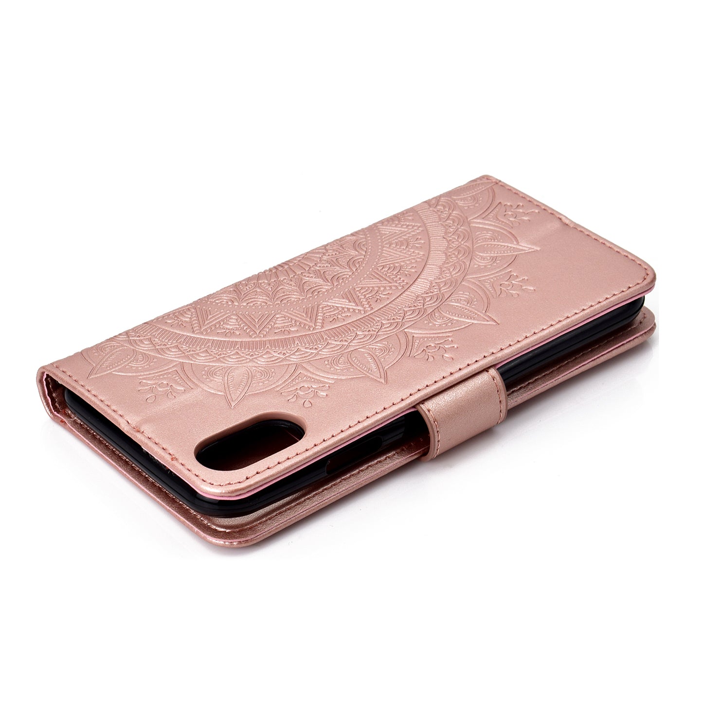 Imprinted Mandala Pattern Wallet Leather Case for iPhone XS Max 6.5 inch