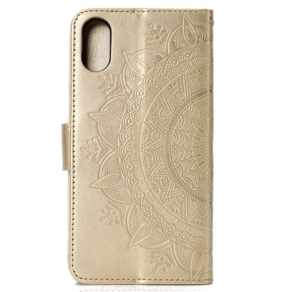 Imprinted Mandala Pattern Wallet Leather Case for iPhone XS Max 6.5 inch