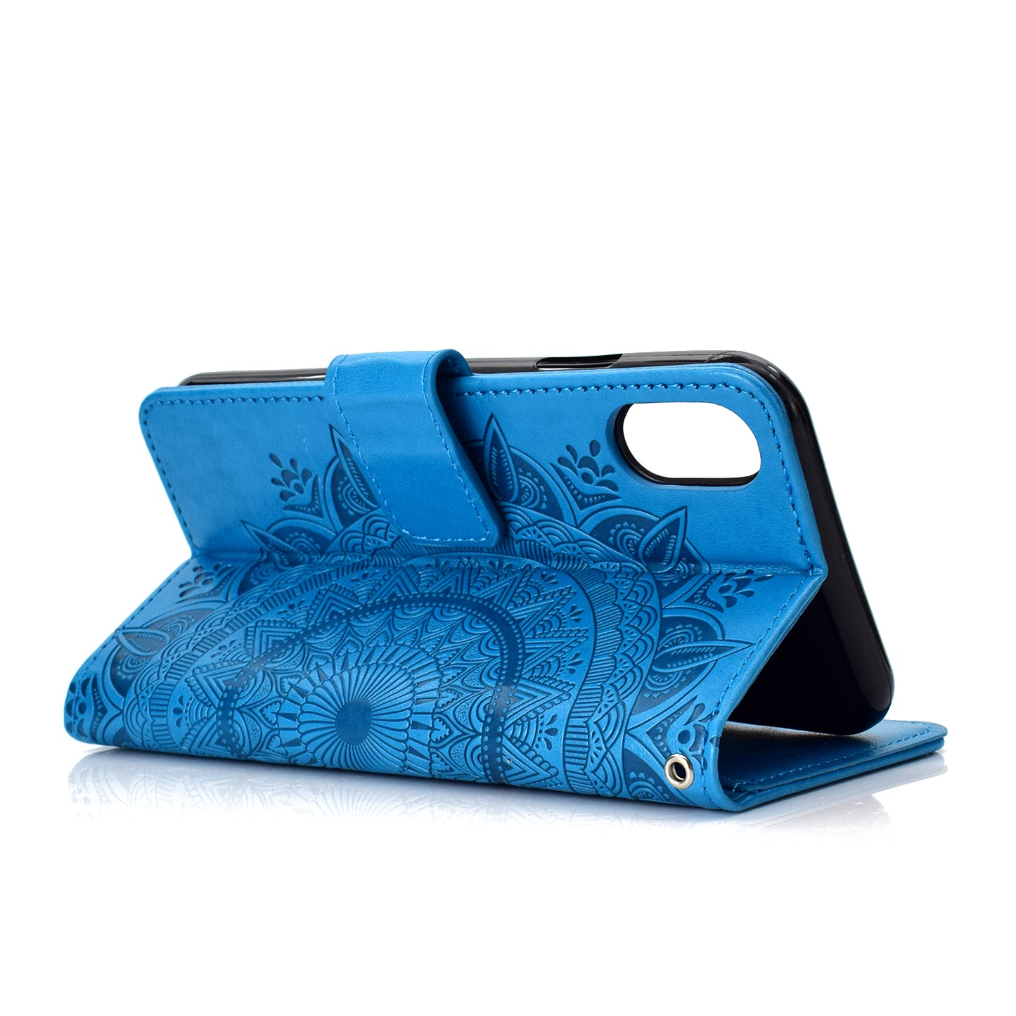 Imprinted Mandala Pattern Wallet Leather Case for iPhone XS Max 6.5 inch