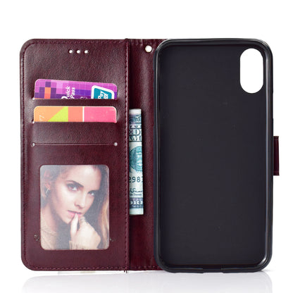 Imprinted Mandala Pattern Wallet Leather Case for iPhone XS Max 6.5 inch