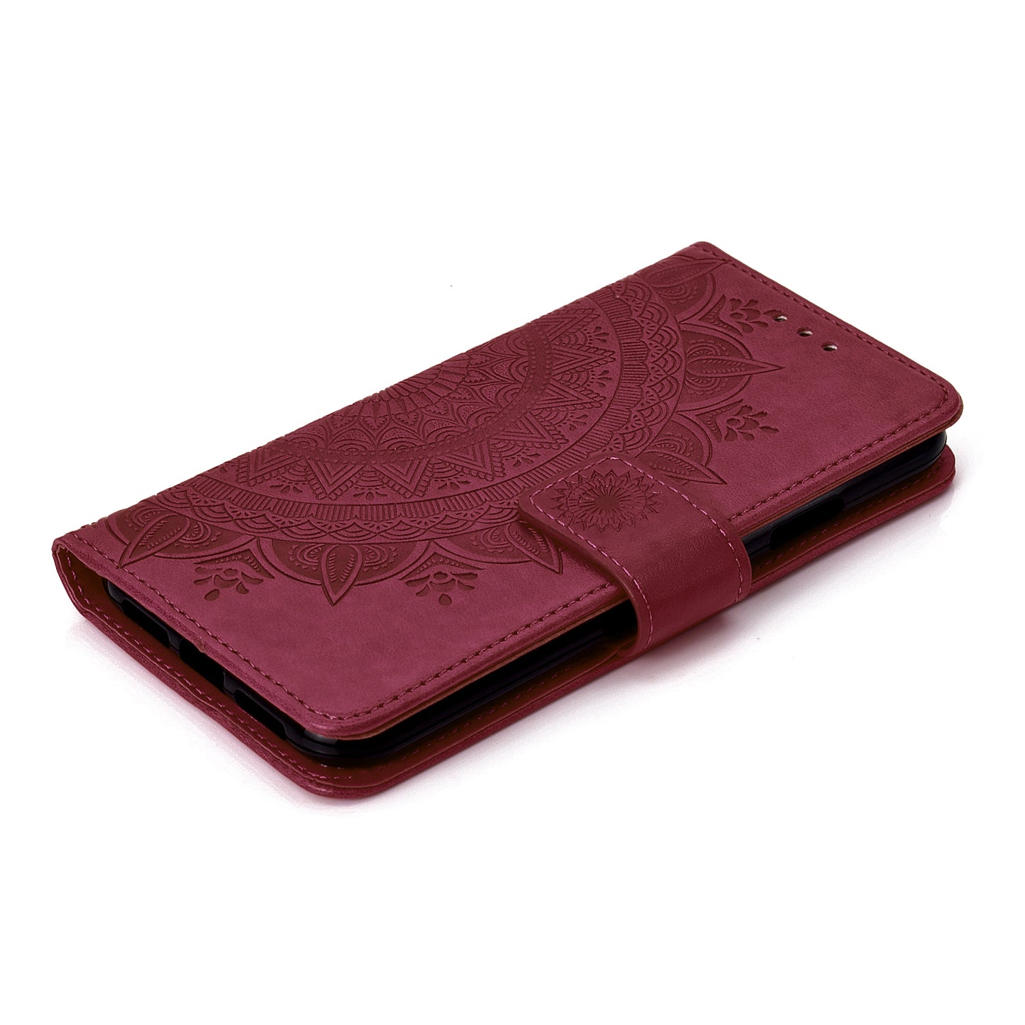 Imprinted Mandala Pattern Wallet Leather Case for iPhone XS Max 6.5 inch