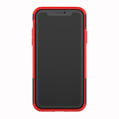 Tire Pattern Kickstand PC + TPU Combo Back Case for iPhone XR 6.1 inch- Black