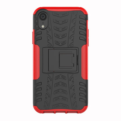 Tire Pattern Kickstand PC + TPU Combo Back Case for iPhone XR 6.1 inch- Black