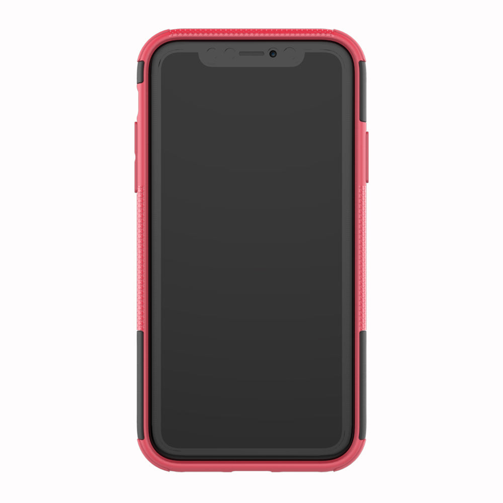 Tire Pattern Kickstand PC + TPU Combo Back Case for iPhone XR 6.1 inch- Black