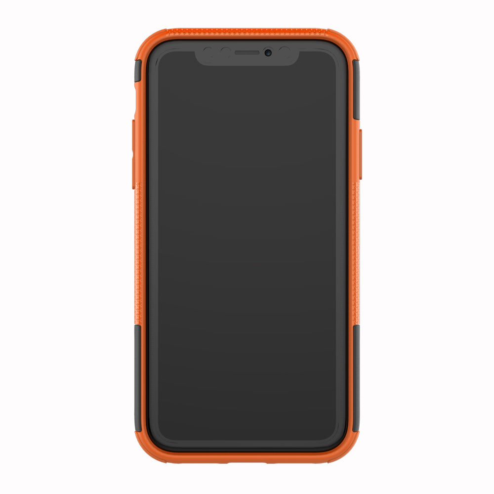 Tire Pattern Kickstand PC + TPU Combo Back Case for iPhone XR 6.1 inch- Black