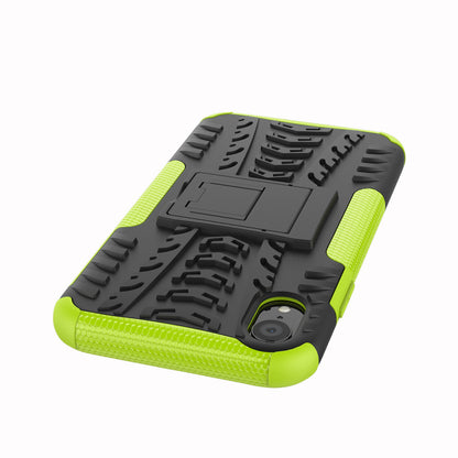 Tire Pattern Kickstand PC + TPU Combo Back Case for iPhone XR 6.1 inch- Black