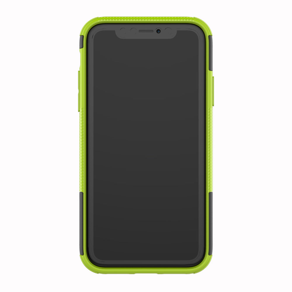 Tire Pattern Kickstand PC + TPU Combo Back Case for iPhone XR 6.1 inch- Black