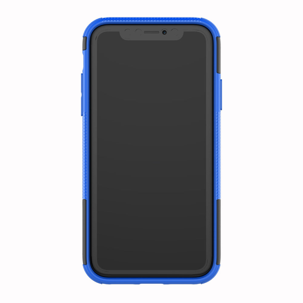 Tire Pattern Kickstand PC + TPU Combo Back Case for iPhone XR 6.1 inch- Black