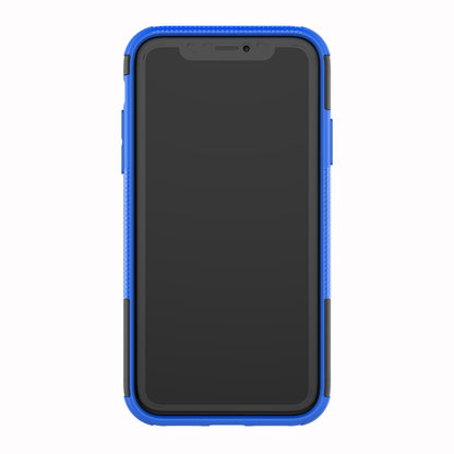 Tire Pattern Kickstand PC + TPU Combo Back Case for iPhone XR 6.1 inch- Black