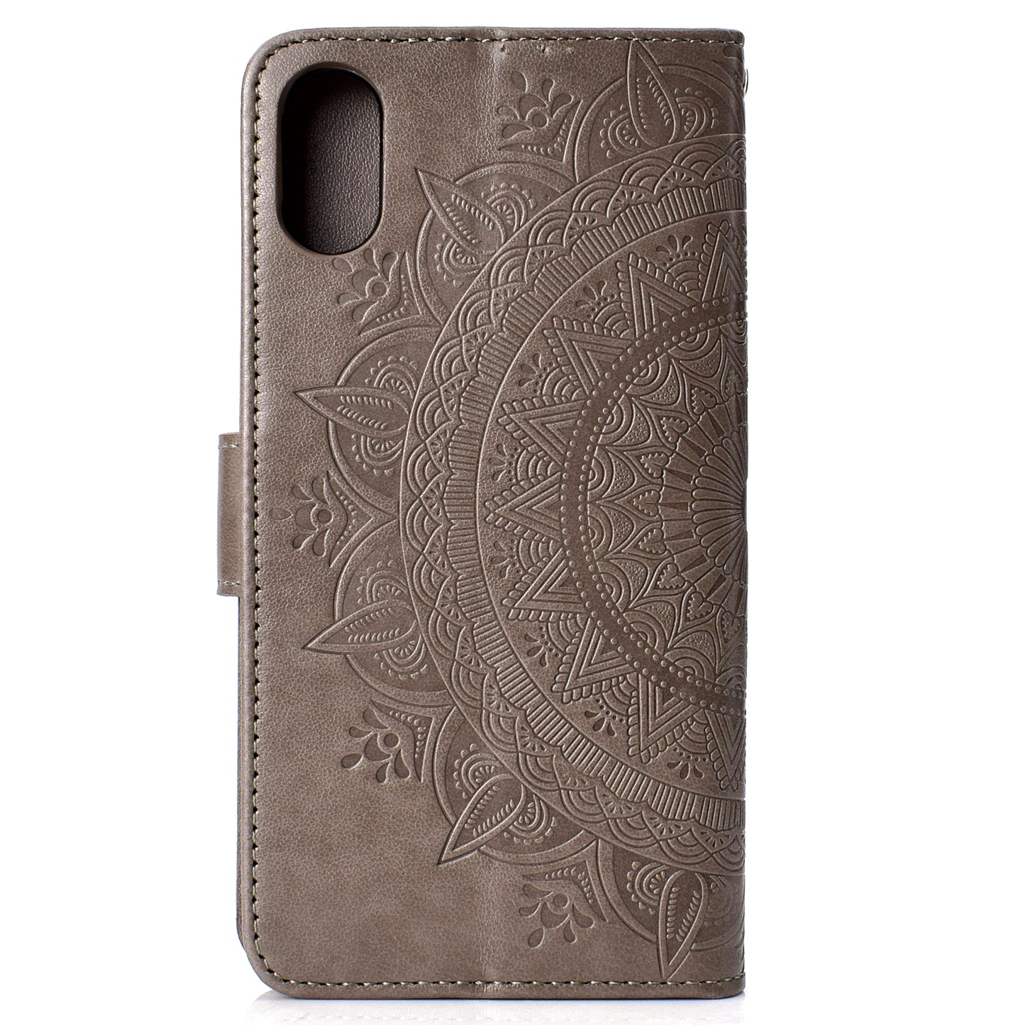 Imprinted Mandala Pattern Wallet Leather Phone Case for iPhone XR 6.1 inch