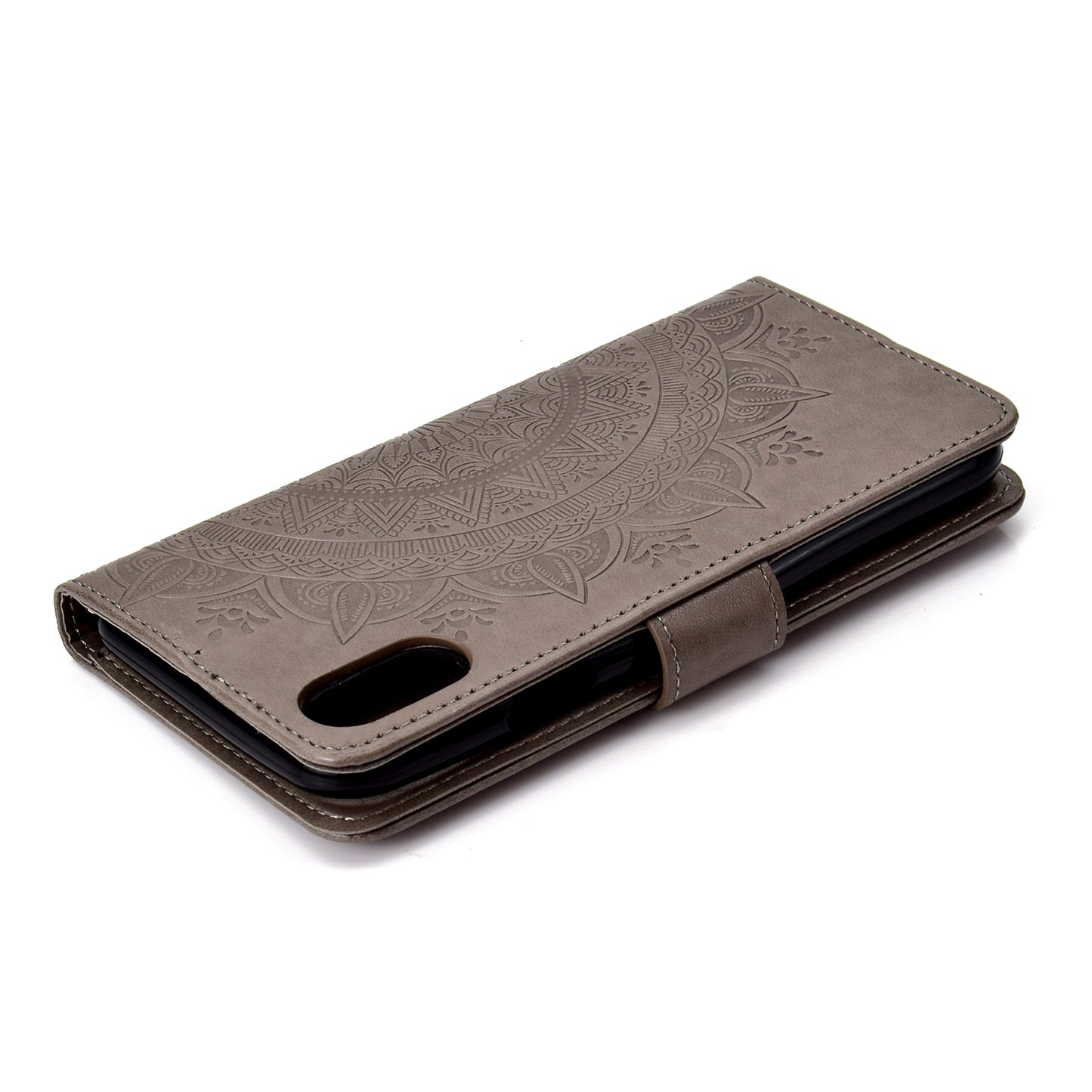 Imprinted Mandala Pattern Wallet Leather Phone Case for iPhone XR 6.1 inch