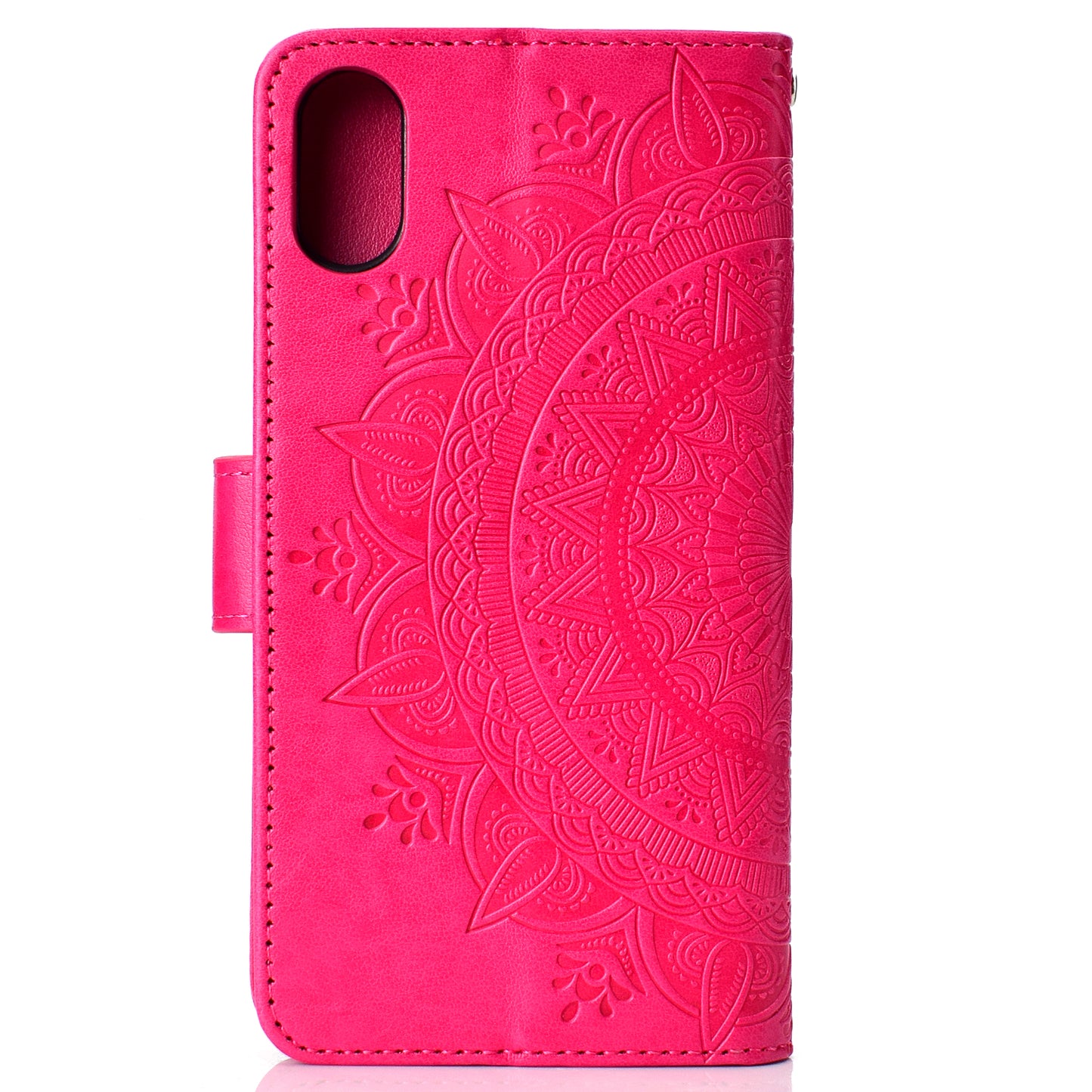 Imprinted Mandala Pattern Wallet Leather Phone Case for iPhone XR 6.1 inch