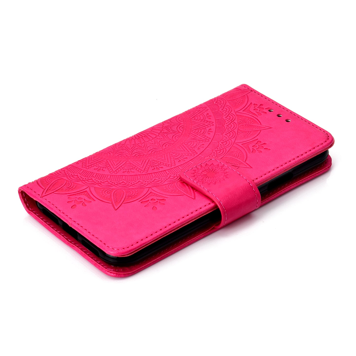 Imprinted Mandala Pattern Wallet Leather Phone Case for iPhone XR 6.1 inch