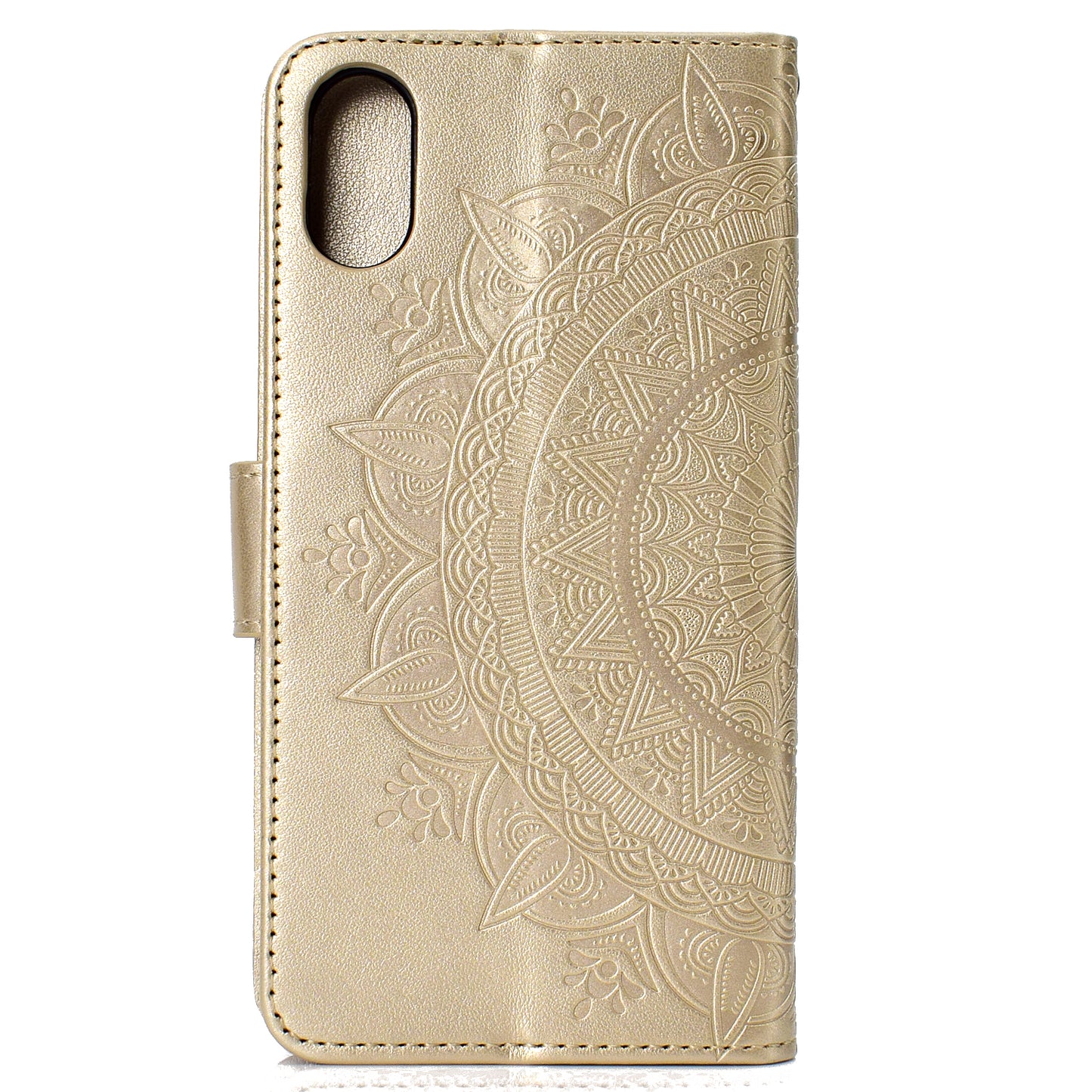 Imprinted Mandala Pattern Wallet Leather Phone Case for iPhone XR 6.1 inch