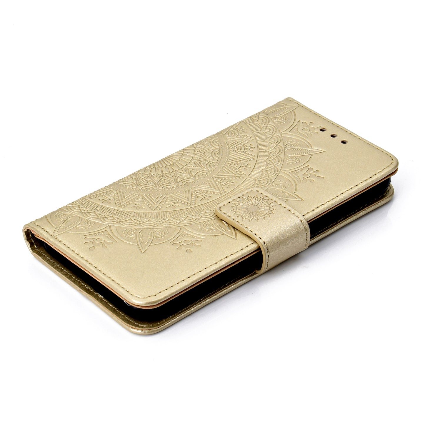 Imprinted Mandala Pattern Wallet Leather Phone Case for iPhone XR 6.1 inch