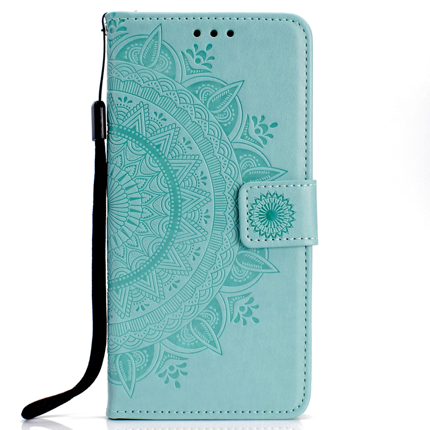 Imprinted Mandala Pattern Wallet Leather Phone Case for iPhone XR 6.1 inch
