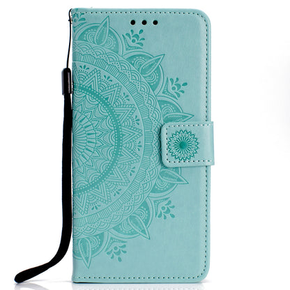 Imprinted Mandala Pattern Wallet Leather Phone Case for iPhone XR 6.1 inch