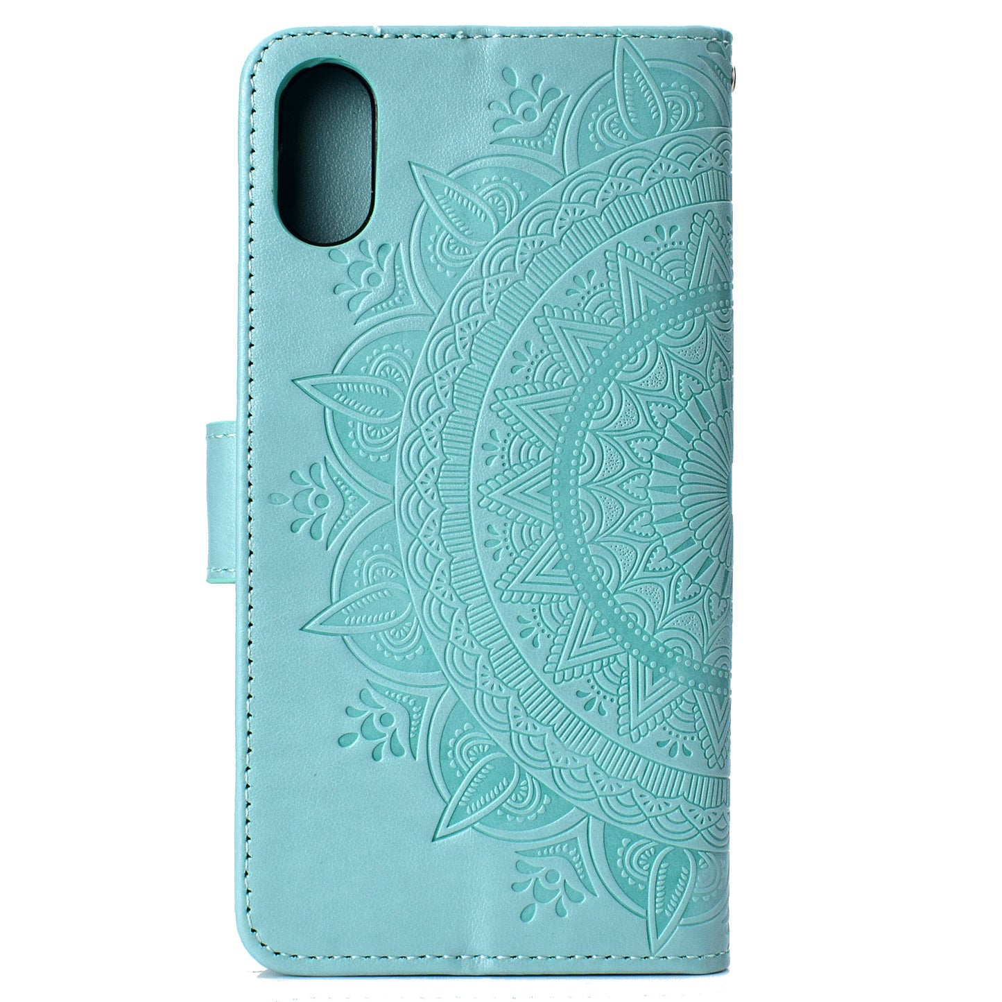 Imprinted Mandala Pattern Wallet Leather Phone Case for iPhone XR 6.1 inch