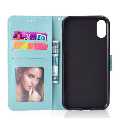 Imprinted Mandala Pattern Wallet Leather Phone Case for iPhone XR 6.1 inch