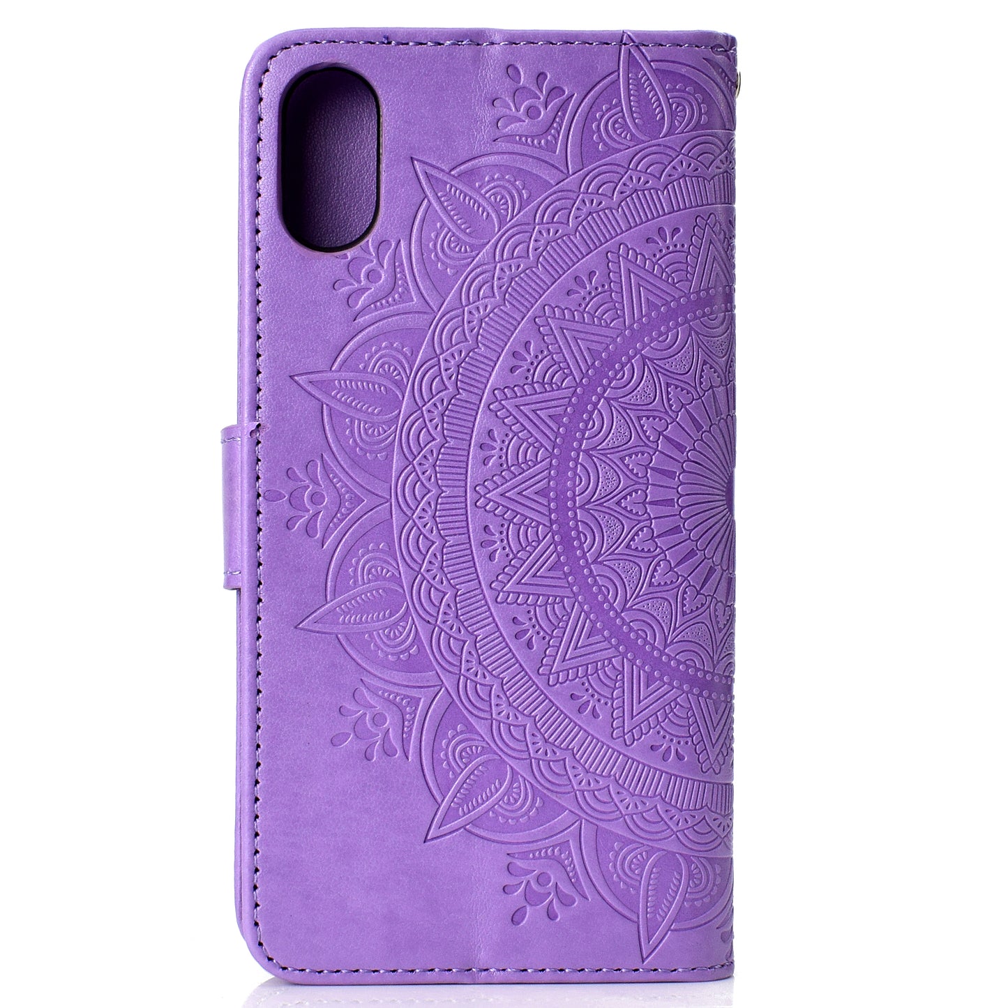 Imprinted Mandala Pattern Wallet Leather Phone Case for iPhone XR 6.1 inch