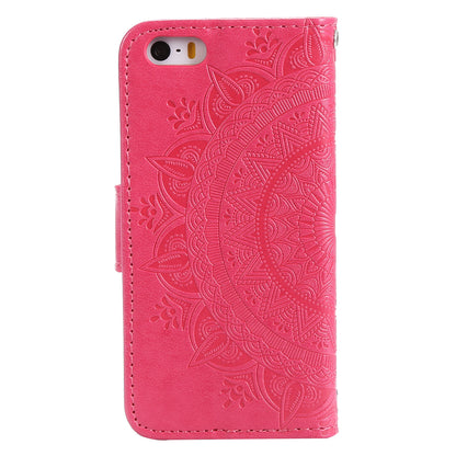 Imprinted Mandala Pattern PU Leather Protection Phone Casing for iPhone SE/5s/5