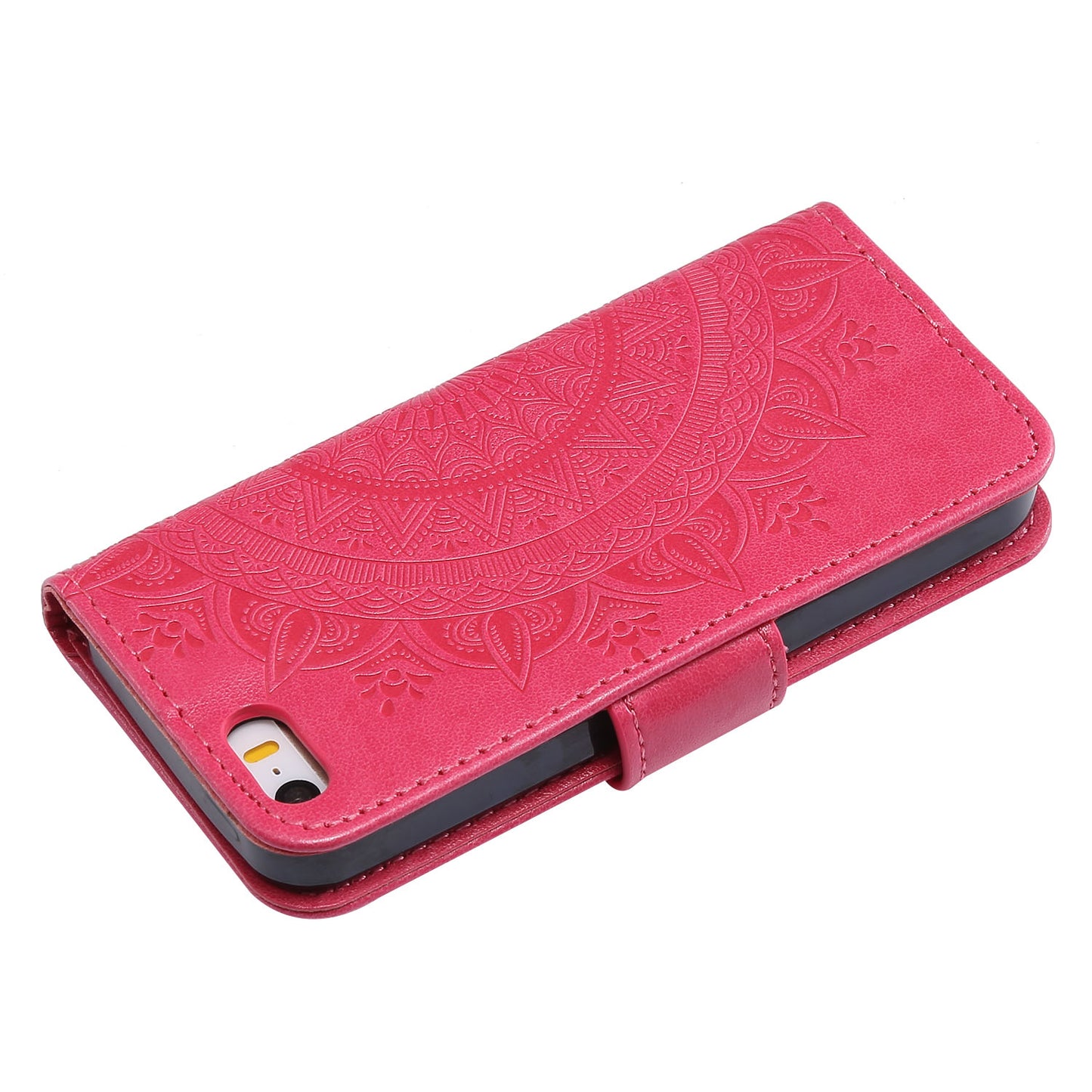 Imprinted Mandala Pattern PU Leather Protection Phone Casing for iPhone SE/5s/5