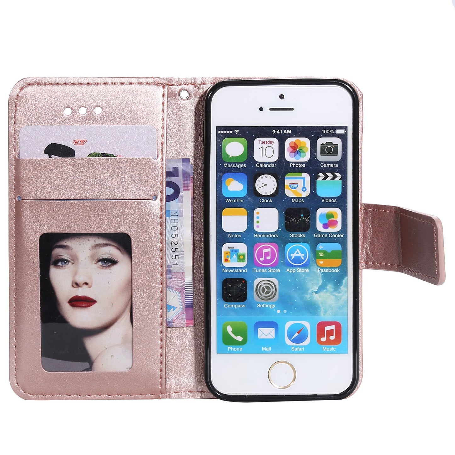 Imprinted Mandala Pattern PU Leather Protection Phone Casing for iPhone SE/5s/5