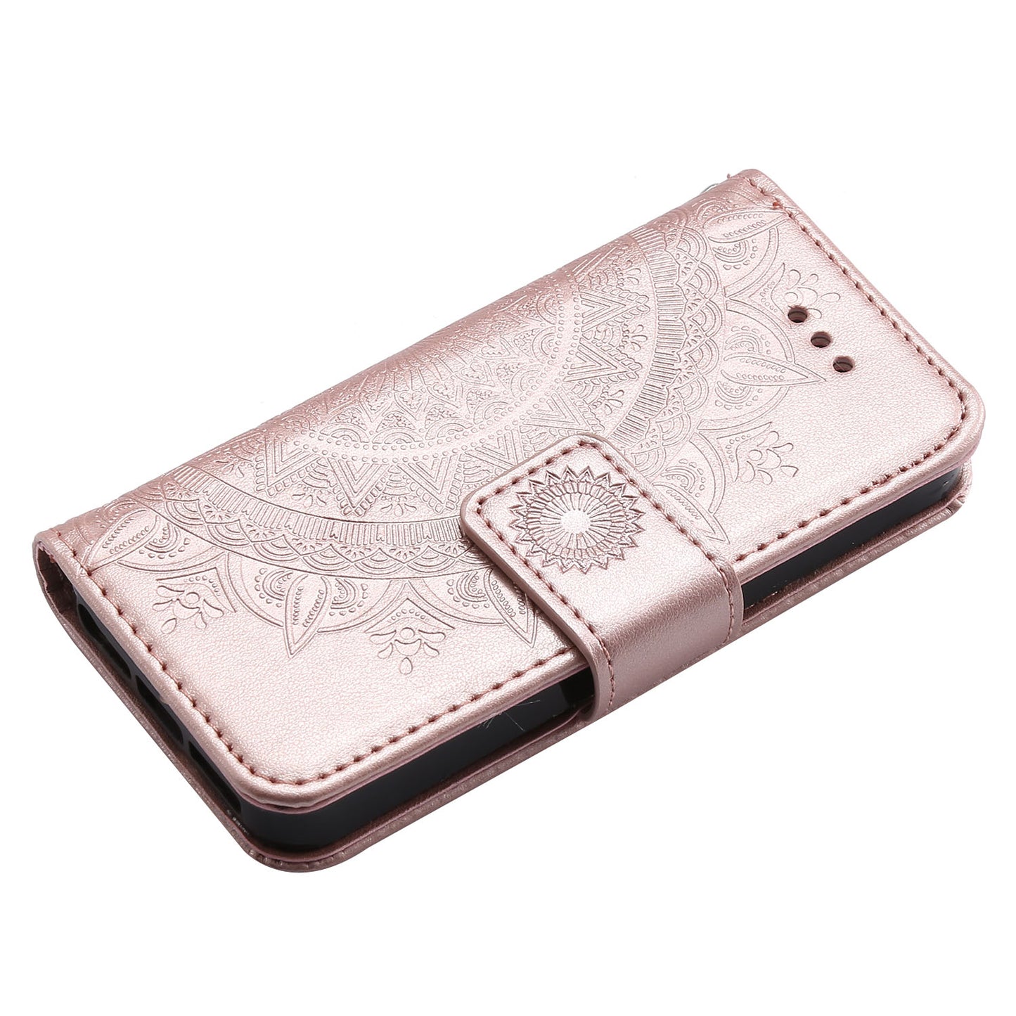 Imprinted Mandala Pattern PU Leather Protection Phone Casing for iPhone SE/5s/5