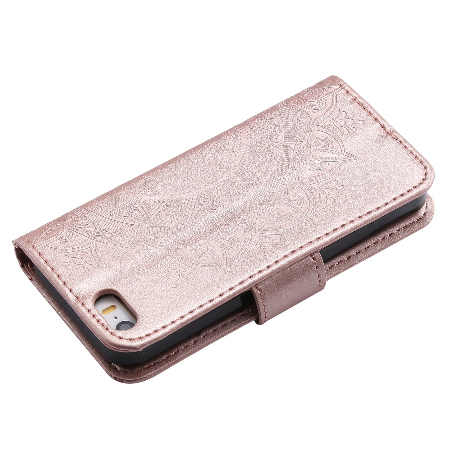 Imprinted Mandala Pattern PU Leather Protection Phone Casing for iPhone SE/5s/5