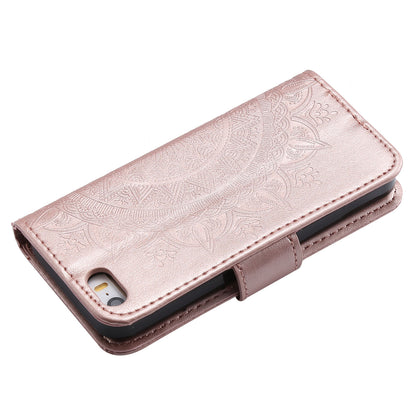 Imprinted Mandala Pattern PU Leather Protection Phone Casing for iPhone SE/5s/5