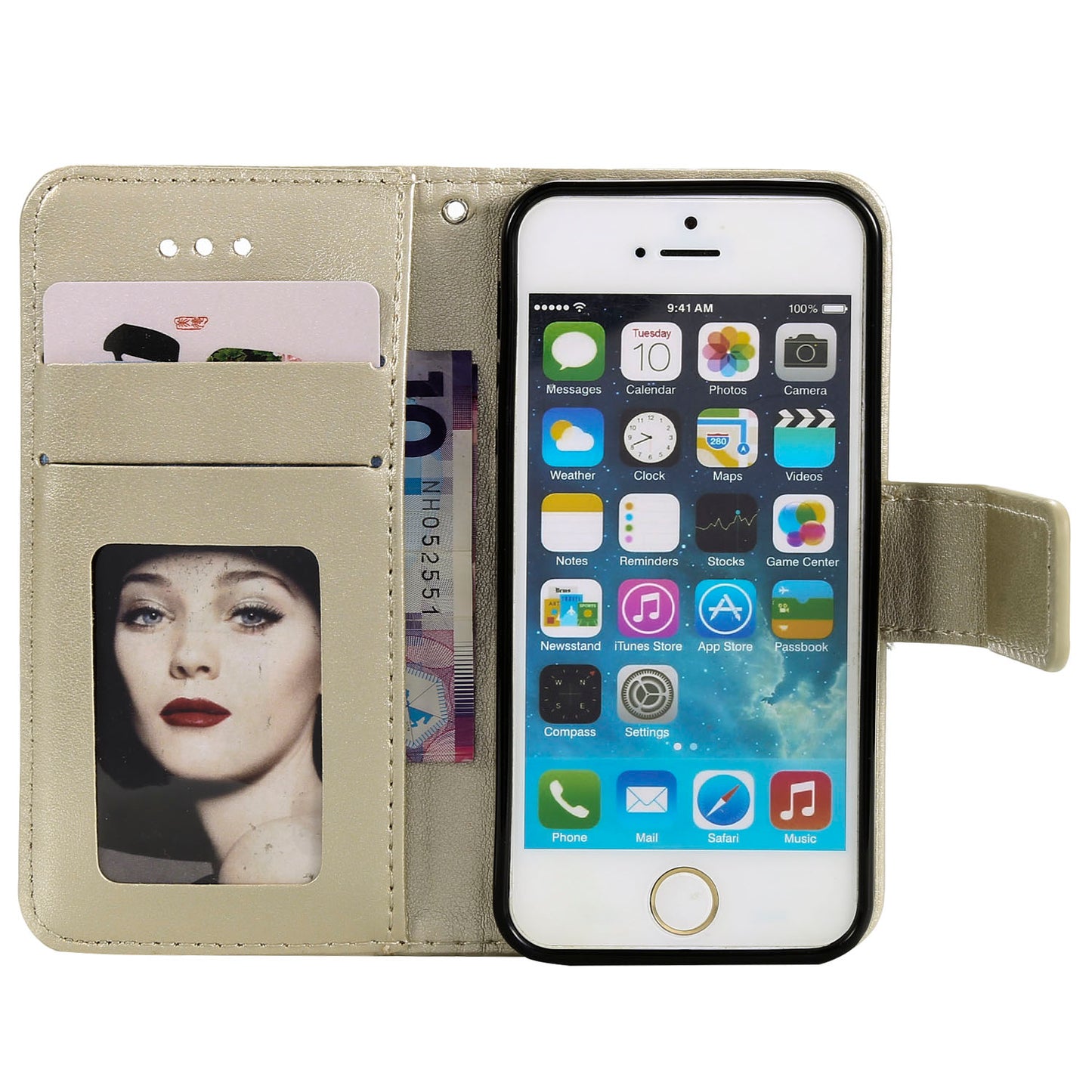 Imprinted Mandala Pattern PU Leather Protection Phone Casing for iPhone SE/5s/5