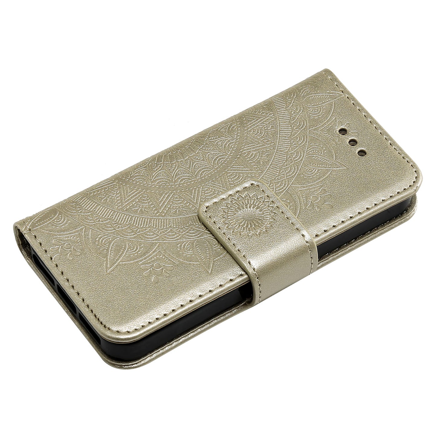 Imprinted Mandala Pattern PU Leather Protection Phone Casing for iPhone SE/5s/5