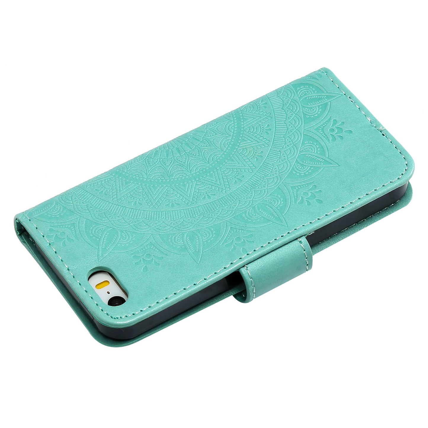 Imprinted Mandala Pattern PU Leather Protection Phone Casing for iPhone SE/5s/5